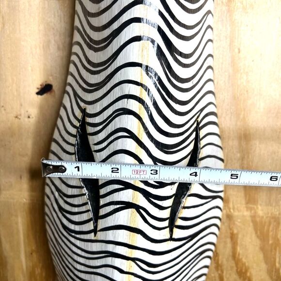 40” Wooden Wall Mask Tribal African Zebra Plaque Hanging Hand Carved Wood Decor - Picture 6 of 12